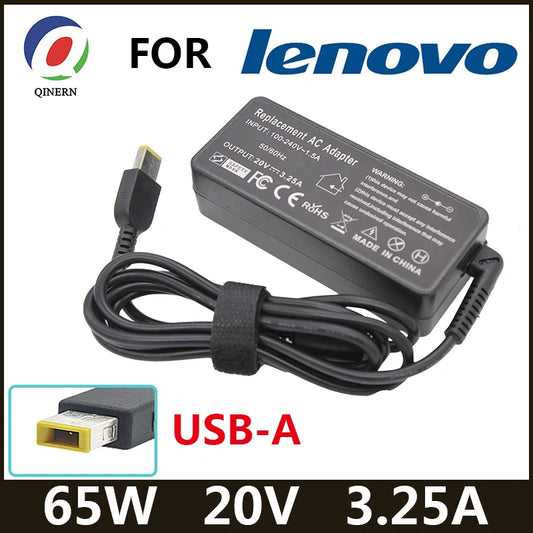 20V 3.25A 65W USB AC Laptop Charger Power Adapter  Thinkpad X301S X230S G500 G405 X1 Carbon E431 E531 T440S Yoga 13